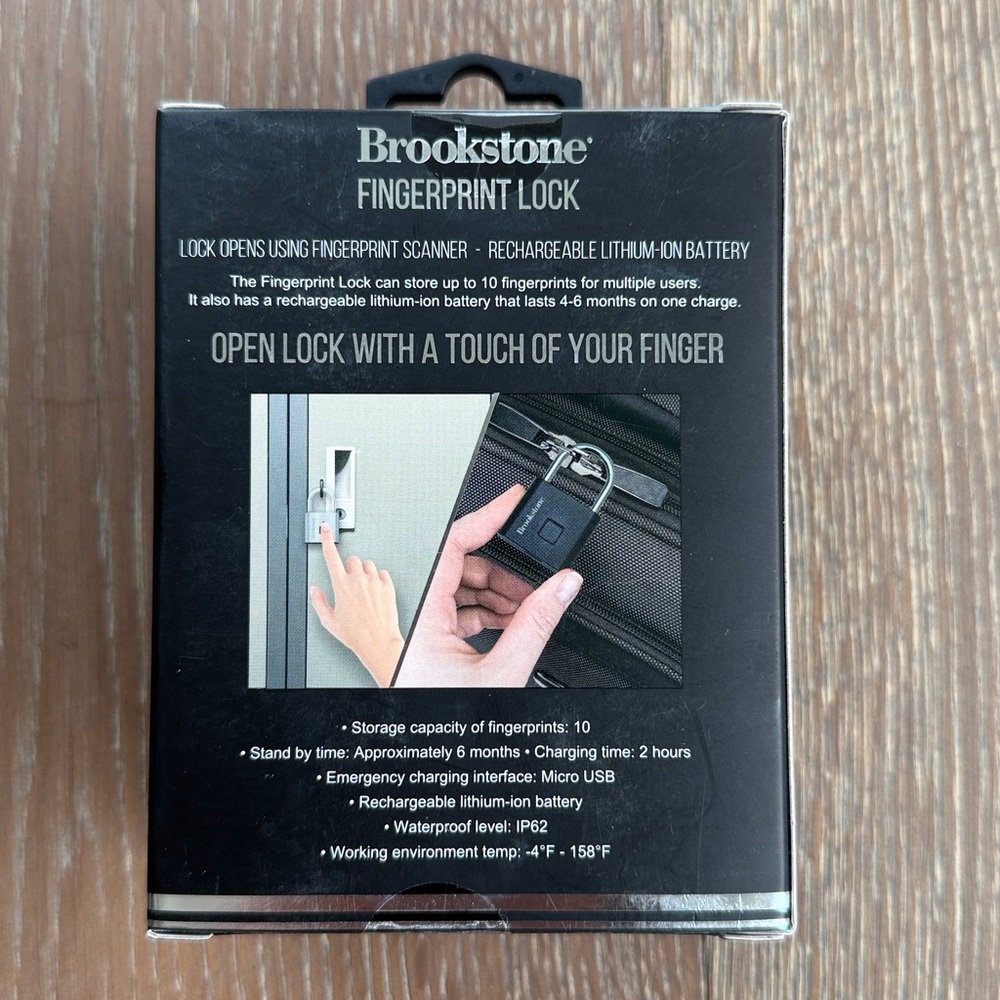 NIB BROOKSTONE Keyless Fingerprint Lock - Picture 10 of 11